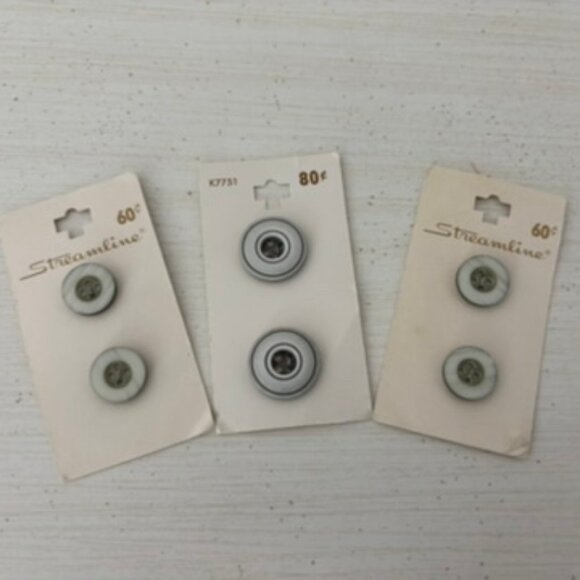 Lot of 3 Cards Streamline Vintage Buttons - Picture 2 of 11